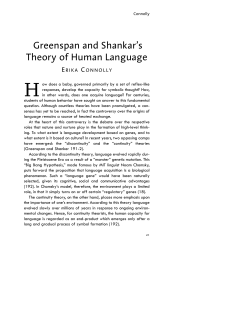 Greenspan and Shankar`s Theory of Human Language
