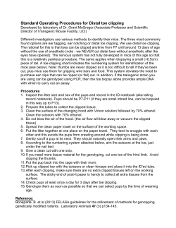Standard Operating Procedures for Distal toe clipping
