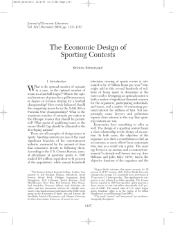 Economic Design of Sporting Contests