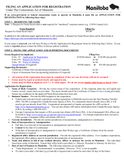 FILING AN APPLICATION FOR REGISTRATION