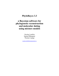 PhyloBayes 3.3 a Bayesian software for phylogenetic reconstruction