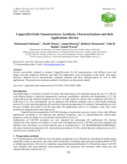 Copper(II)-Oxide Nanostructures: Synthesis, Characterizations and