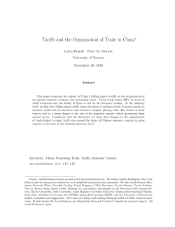 Tariffs and the Organization of Trade in China