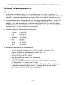Colosseum Calculation Assumptions