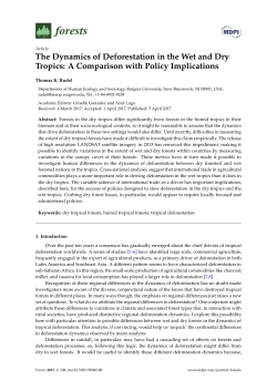 The Dynamics of Deforestation in the Wet and Dry Tropics: A