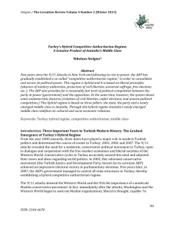 ISSN: 2164-‐6678 Turkey`s Hybrid Competitive Authoritarian Regime