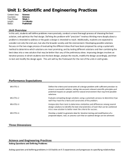 Unit 1: Scientific and Engineering Practices