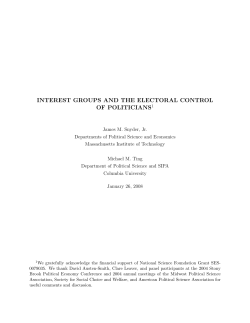 interest groups and the electoral control of politicians