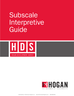 Interpreting HDS Subscales