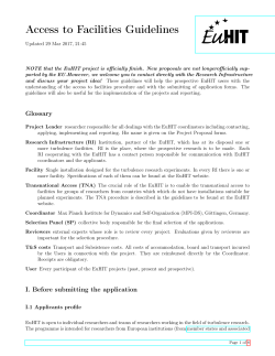 Access to Facilities Guidelines