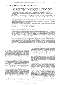 Anion-exchange Behavior of Rf in HCl and HNO3 Solutions