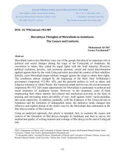 DOI: 10.7596/taksad.v5i4.589 Shu`ubiyya Thoughts of Muwallads in