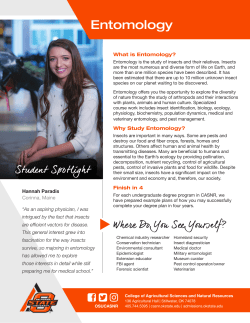 Entomology - College of Agricultural Sciences and Natural Resources
