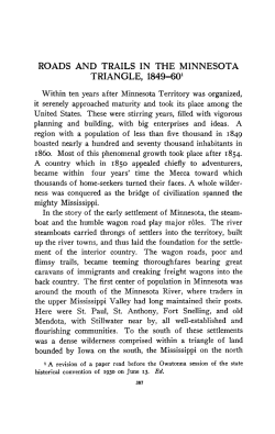 Roads and trails in the Minnesota triangle, 1849-60.