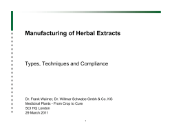 Manufacturing of Herbal Extracts