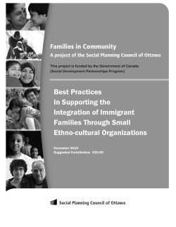 Best Practices In Supporting the Integration of Immigrant Families