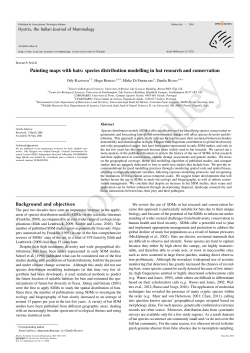 species distribution modelling in bat research and conservation