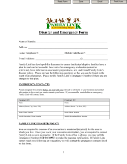 Disaster and Emergency Form