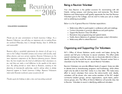 Being a Reunion Volunteer Organizing and Supporting Our Volunteers