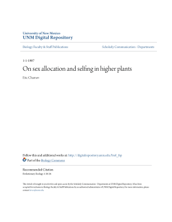 On sex allocation and selfing in higher plants