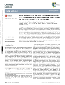 Metal influence on the iso- and hetero-selectivity