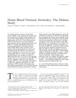 Home Blood Pressure Normalcy: The Didima Study