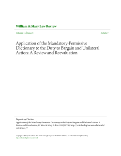 Application of the Mandatory-Permissive Dictionary to the Duty to
