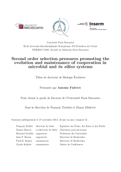 Second order selection pressures promoting the evolution and