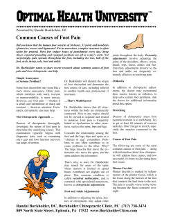 Foot/Ankle pain - Burkholder Chiropractic Clinic
