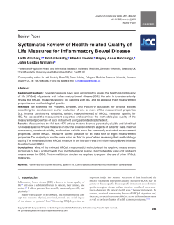 Systematic Review of Health-related Quality of
