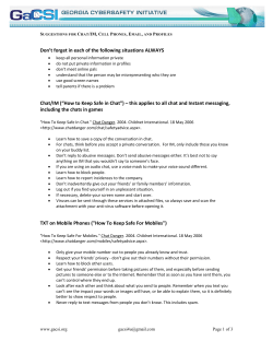 Staying Safe in Chat, TXT and Social Networking