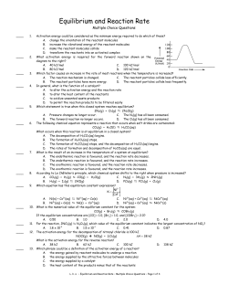 Equilibrium and Reaction Rate