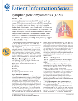 Patient Information Series - American Thoracic Society
