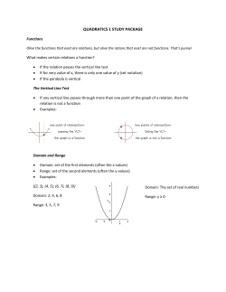 quadratics 1 study package