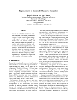 Improvements in Automatic Thesaurus Extraction