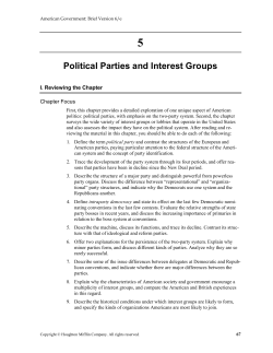 Political Parties and Interest Groups
