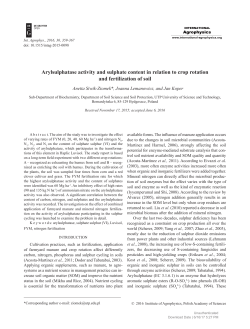Arylsulphatase activity and sulphate content in relation to crop