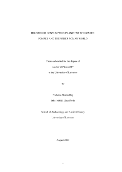 HOUSEHOLD CONSUMPTION IN ANCIENT ECONOMIES
