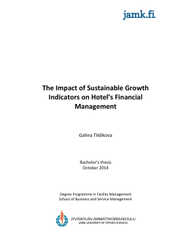 The Impact of Sustainable Growth Indicators on Hotel`s