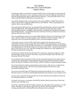 Lisa Adams Salt Lake City Council Member District Seven