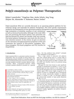 Poly(2oxazoline)s as Polymer Therapeutics