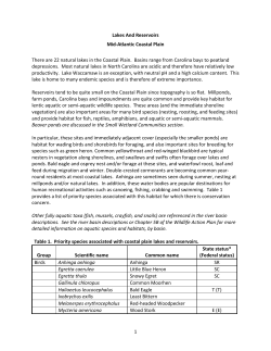Lakes and reservoirs- There are 22 natural lakes in the Coastal Plain