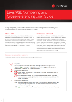 Lexis&reg;PSL Numbering and Cross-referencing