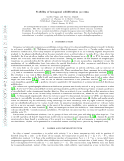 Stability of hexagonal solidification patterns
