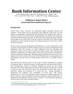 Tajikistan`s Rogun hydro - Bank Information Center
