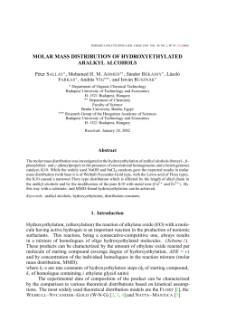 molar mass distribution of hydroxyethylated aralkyl alcohols