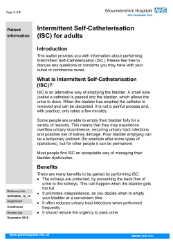 Intermittent Self-Catheterisation (ISC) for adults GHPI0855_11_15_A4