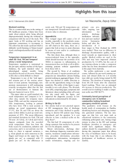 Highlights from this issue - Emergency Medicine Journal