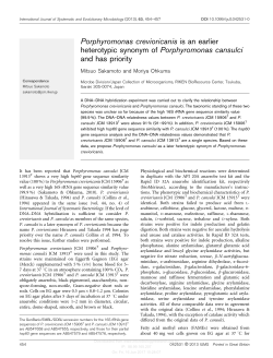 Porphyromonas crevioricanis is an earlier heterotypic synonym of