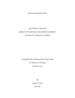 Chapter One: The Conflict between Liberty of Conscience and